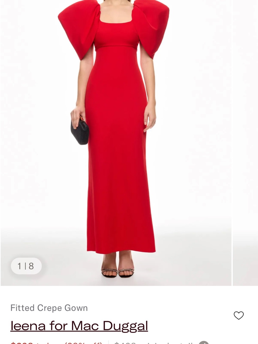 Red Maxi Dress with Statement Puff Sleeves